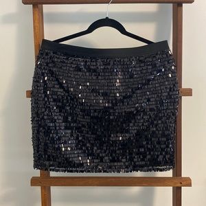 Joe Fresh black sequence mini skirt sz xl